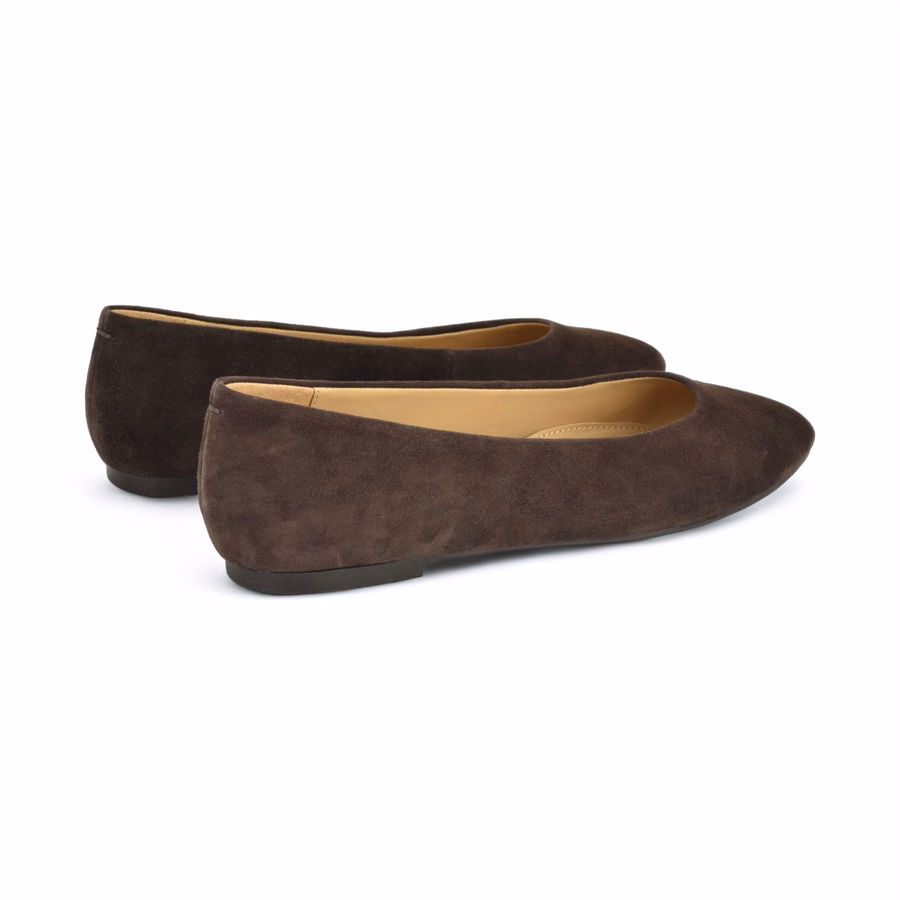 Valore Ballerinas – Dunkelbraunes Wildleder
