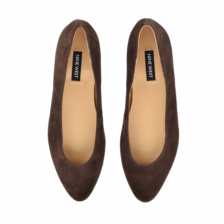 Valore Ballerinas – Dunkelbraunes Wildleder