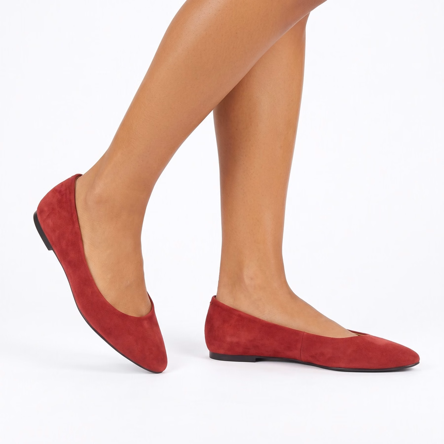 Valore Ballerinas – Dunkelbraunes Wildleder