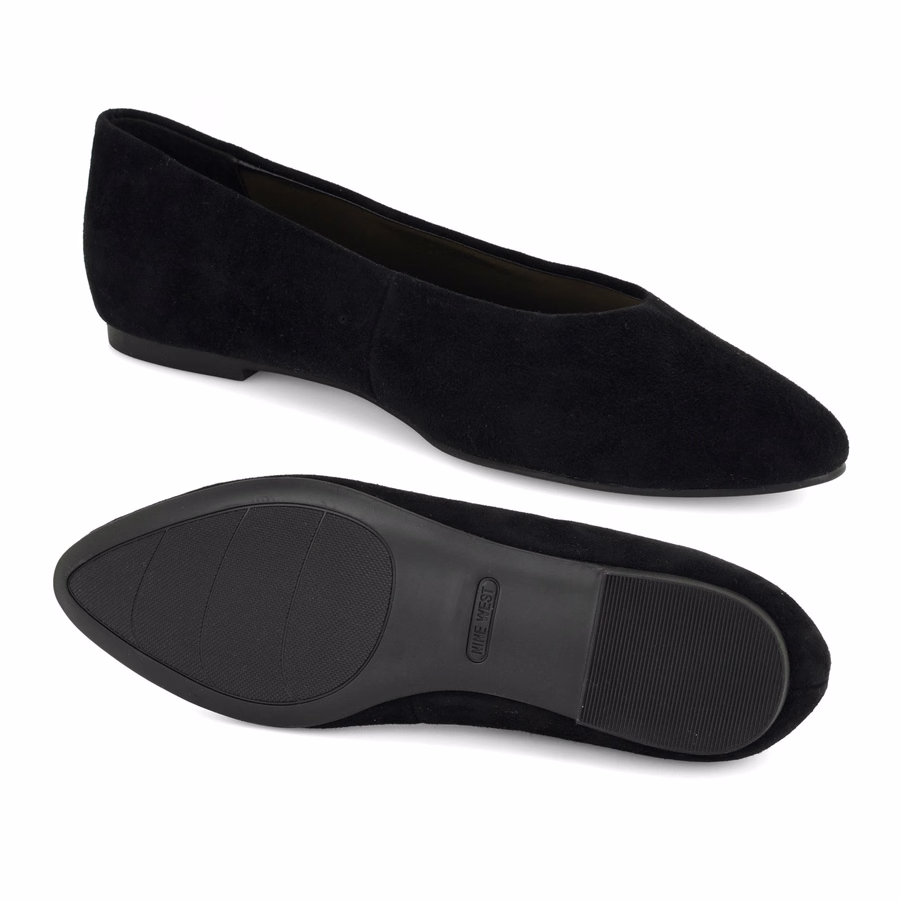 Valore Ballerinas – Schwarzes Wildleder