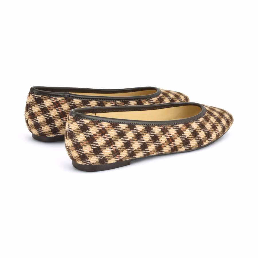 Valore Ballerinas – Braun Kariert