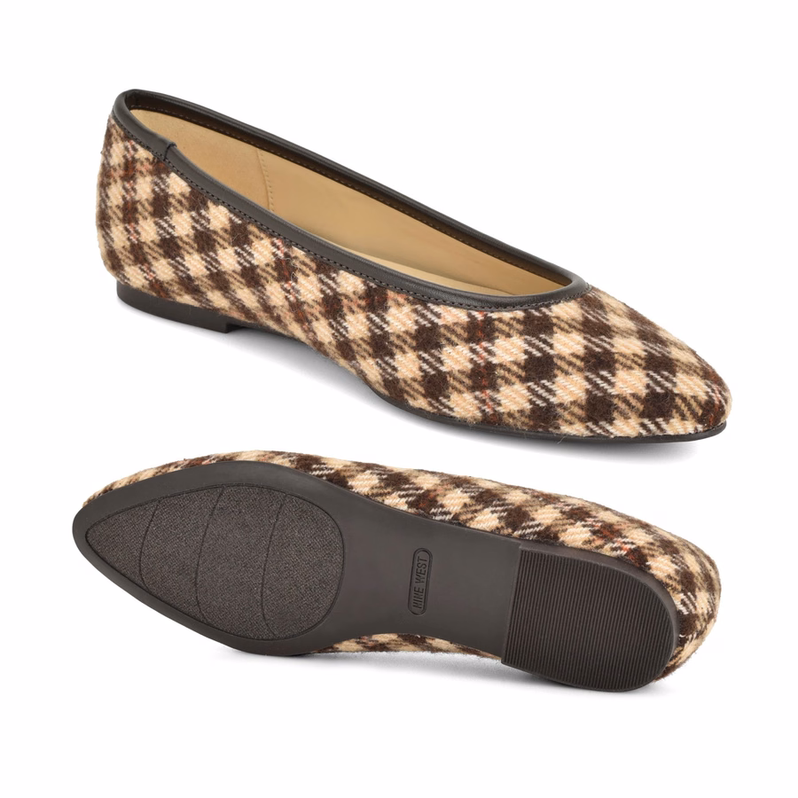 Valore Ballerinas – Braun Kariert