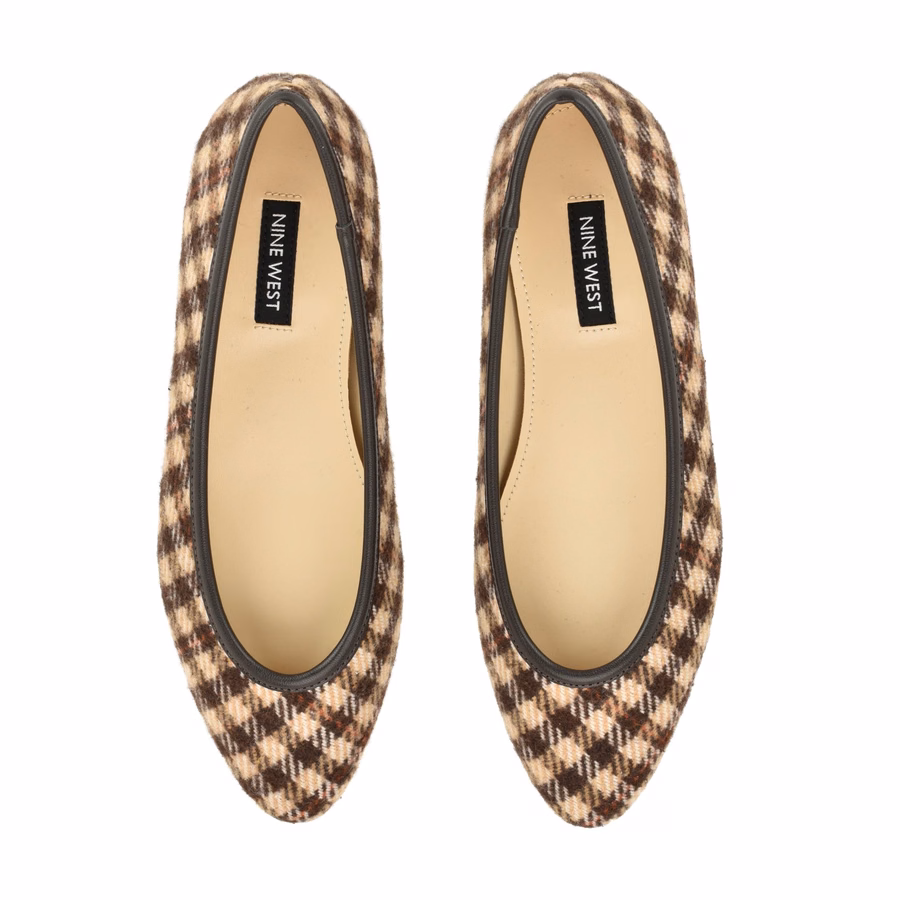 Valore Ballerinas – Braun Kariert