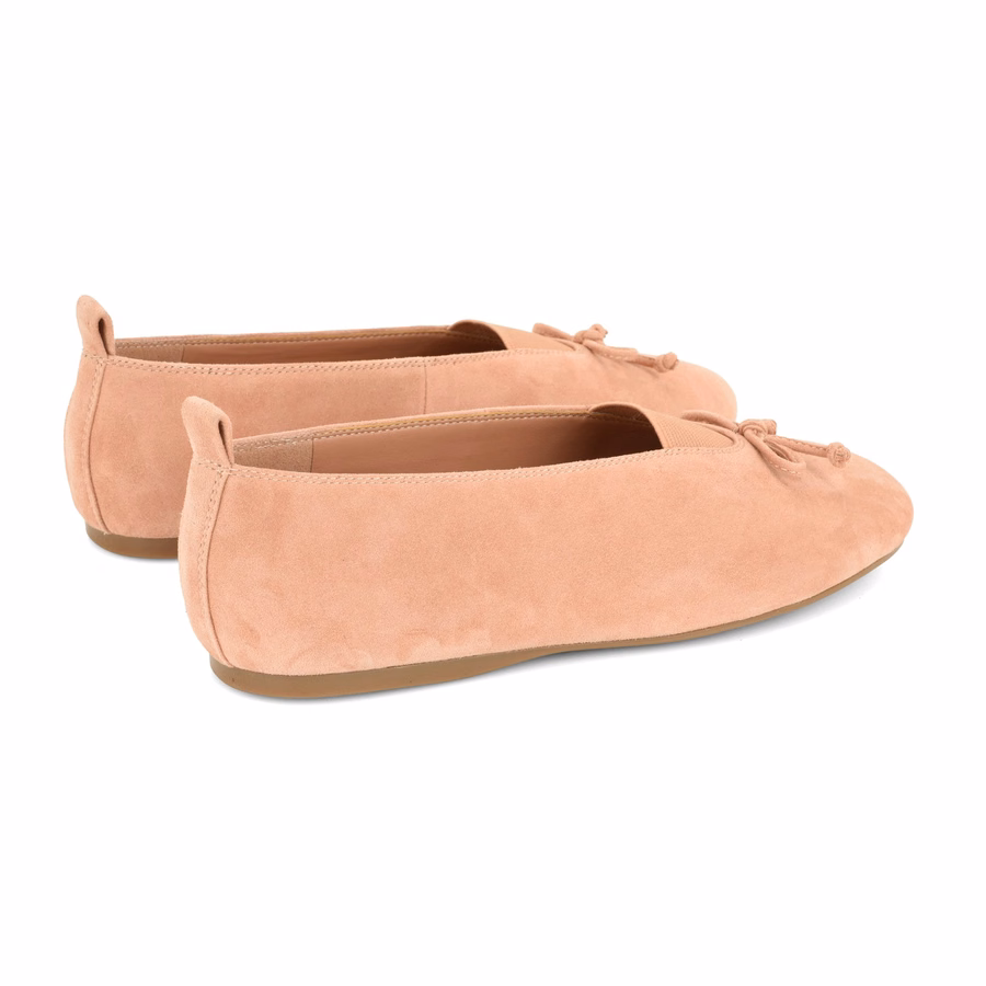 Smooch Lederballerinas – Naturveloursleder