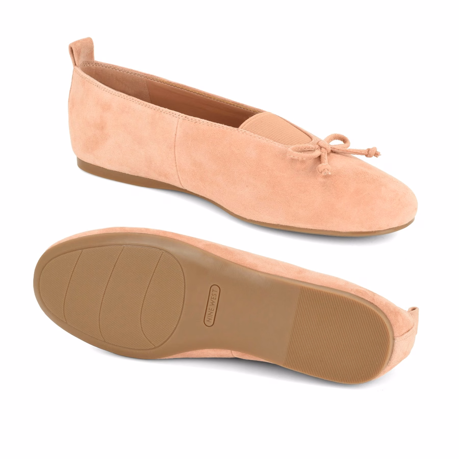 Smooch Lederballerinas – Naturveloursleder