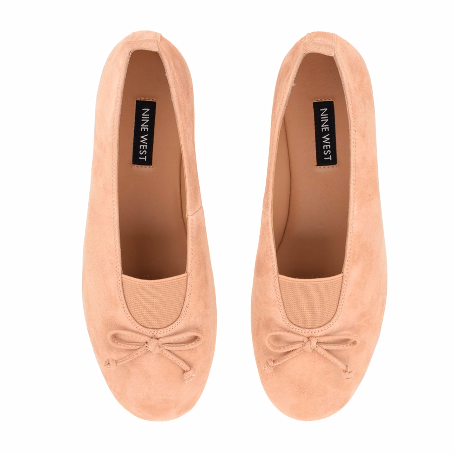 Smooch Lederballerinas – Naturveloursleder