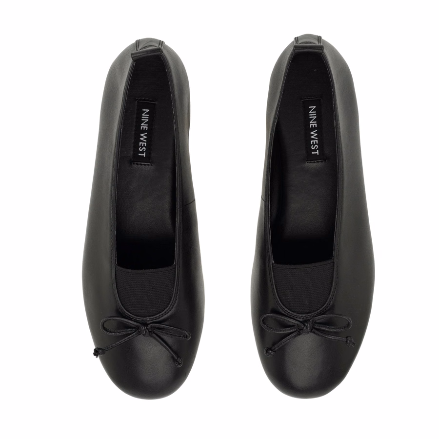 Smooch Leder-Ballerinas – Schwarzes Leder