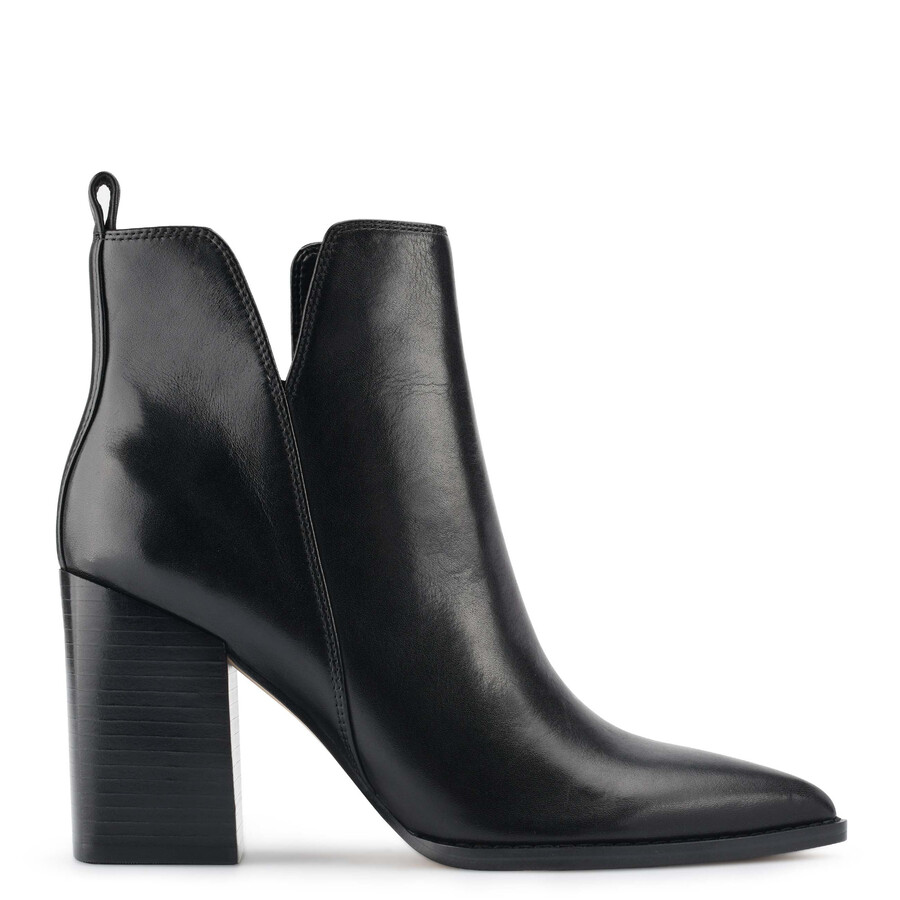 stiefeletten mit blockabsatz und vögeln