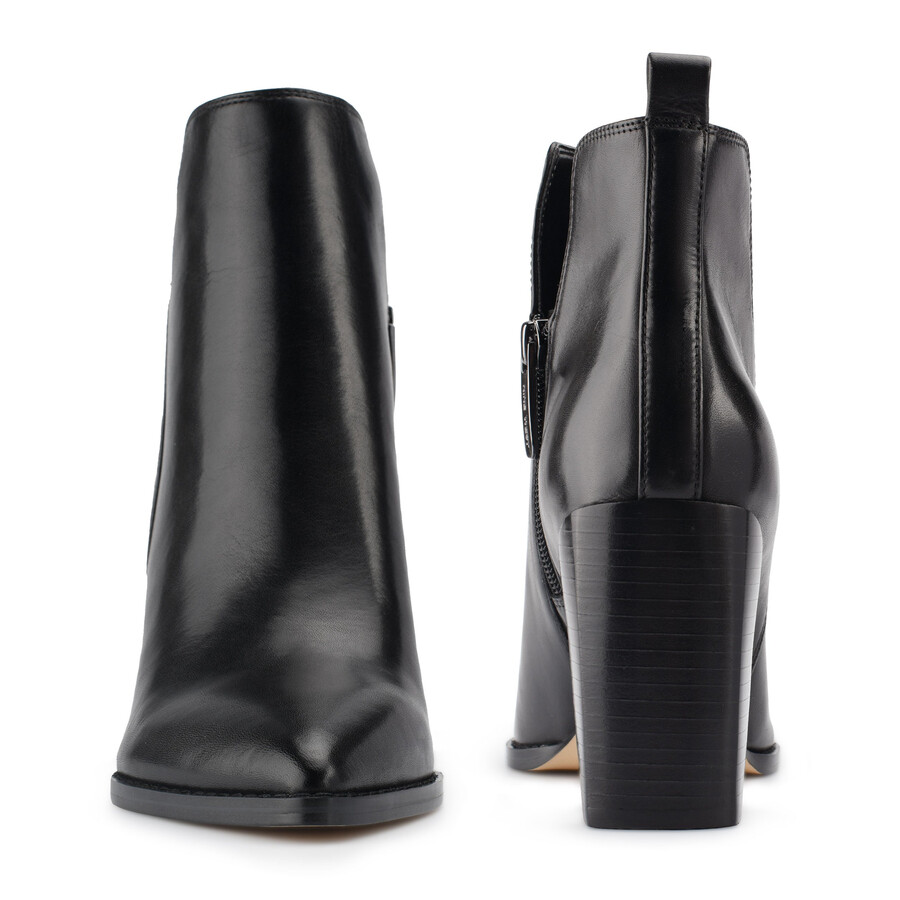 stiefeletten mit blockabsatz und vögeln