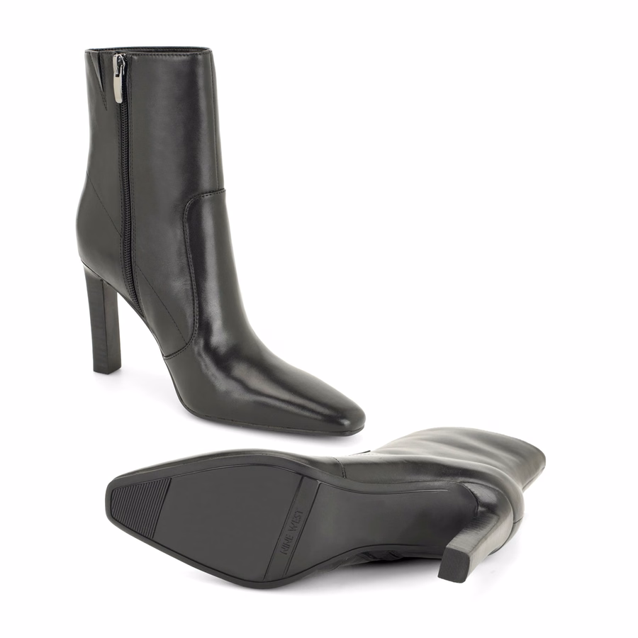 Halla Leder-Ankle-Booties – Schwarzes Leder