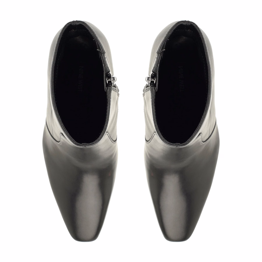 Halla Leder-Ankle-Booties – Schwarzes Leder