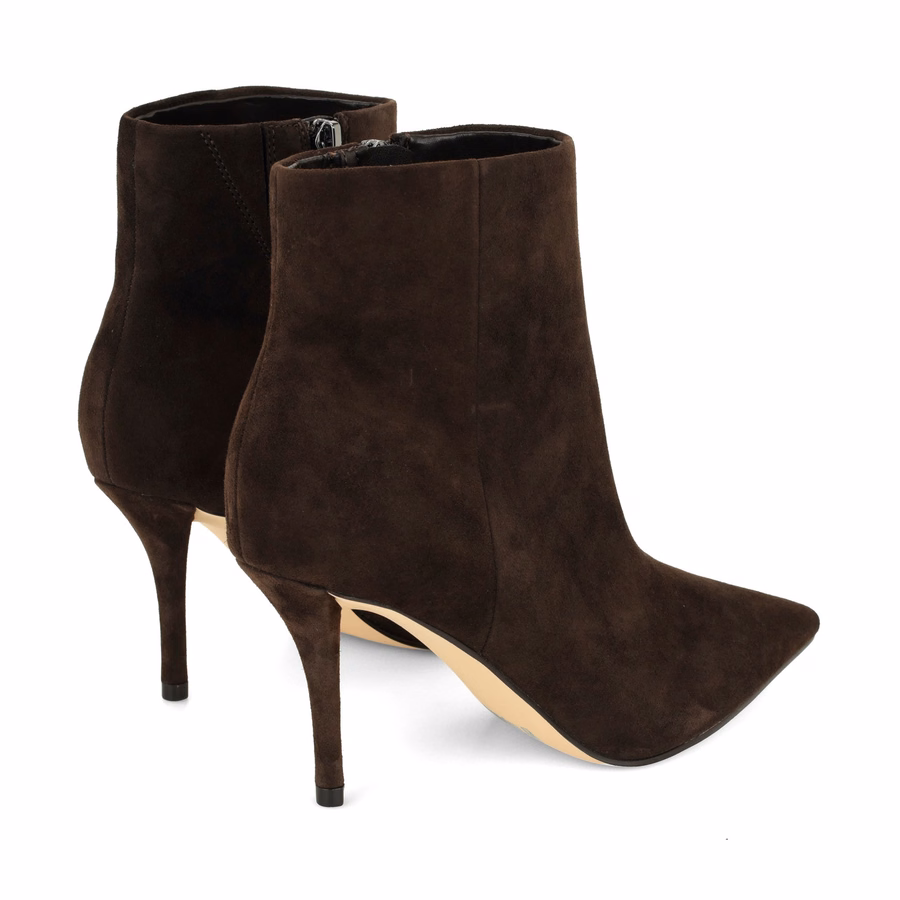 Myrah Leder-Ankle-Boots - Dunkelbraunes Wildleder