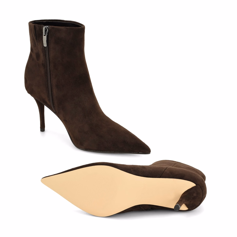 Myrah Leder-Ankle-Boots - Dunkelbraunes Wildleder
