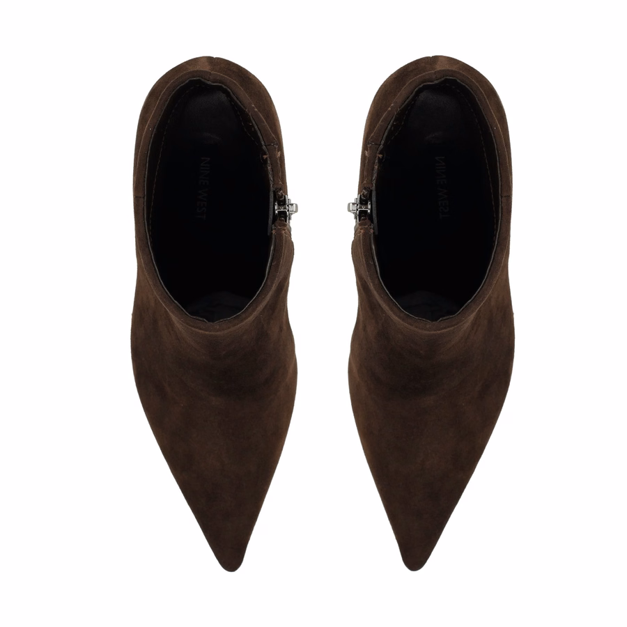 Myrah Leder-Ankle-Boots - Dunkelbraunes Wildleder