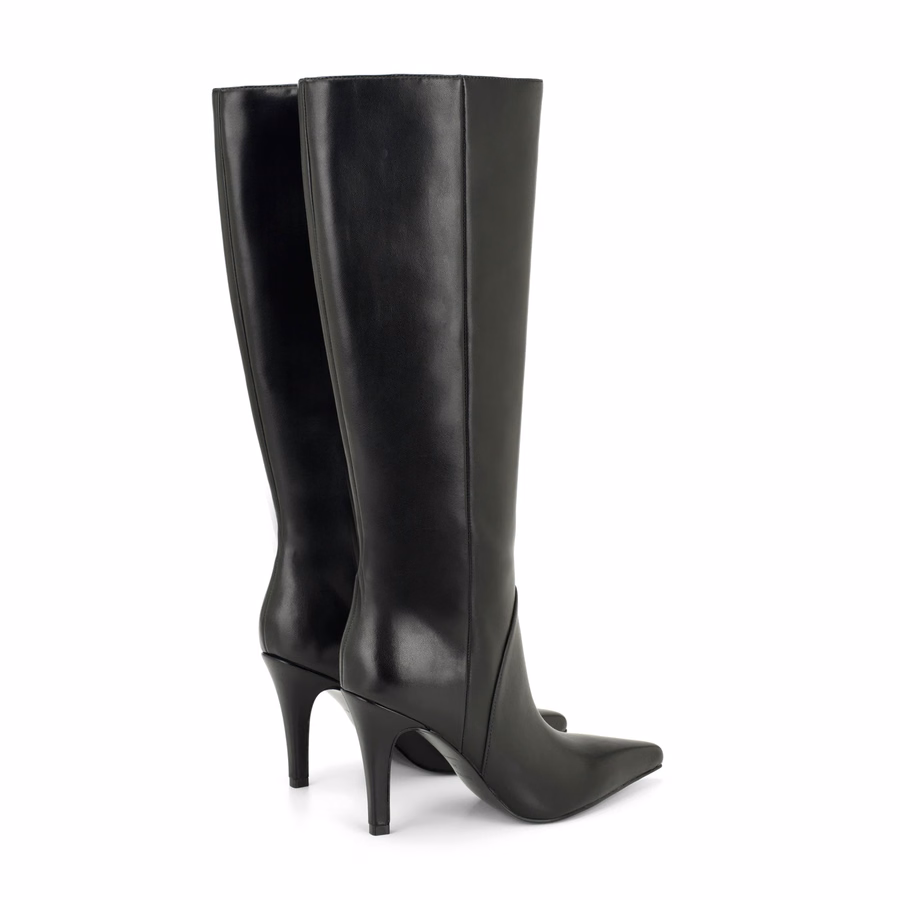 Korin Kniehohe Lederstiefel - Schwarzes Leder