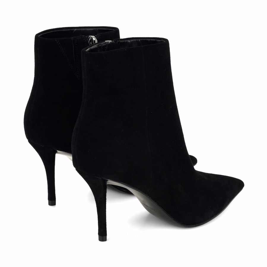 Myrah Leder-Ankle-Boots - Schwarzes Wildleder