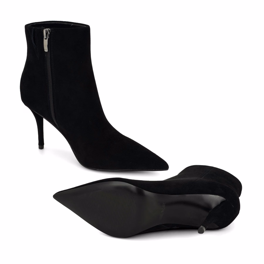 Myrah Leder-Ankle-Boots - Schwarzes Wildleder