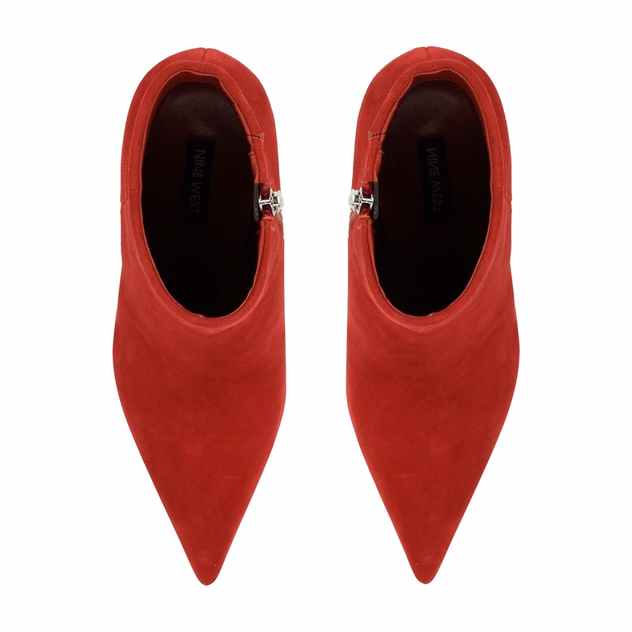Myrah Leder-Ankle-Boots - Rotes Wildleder