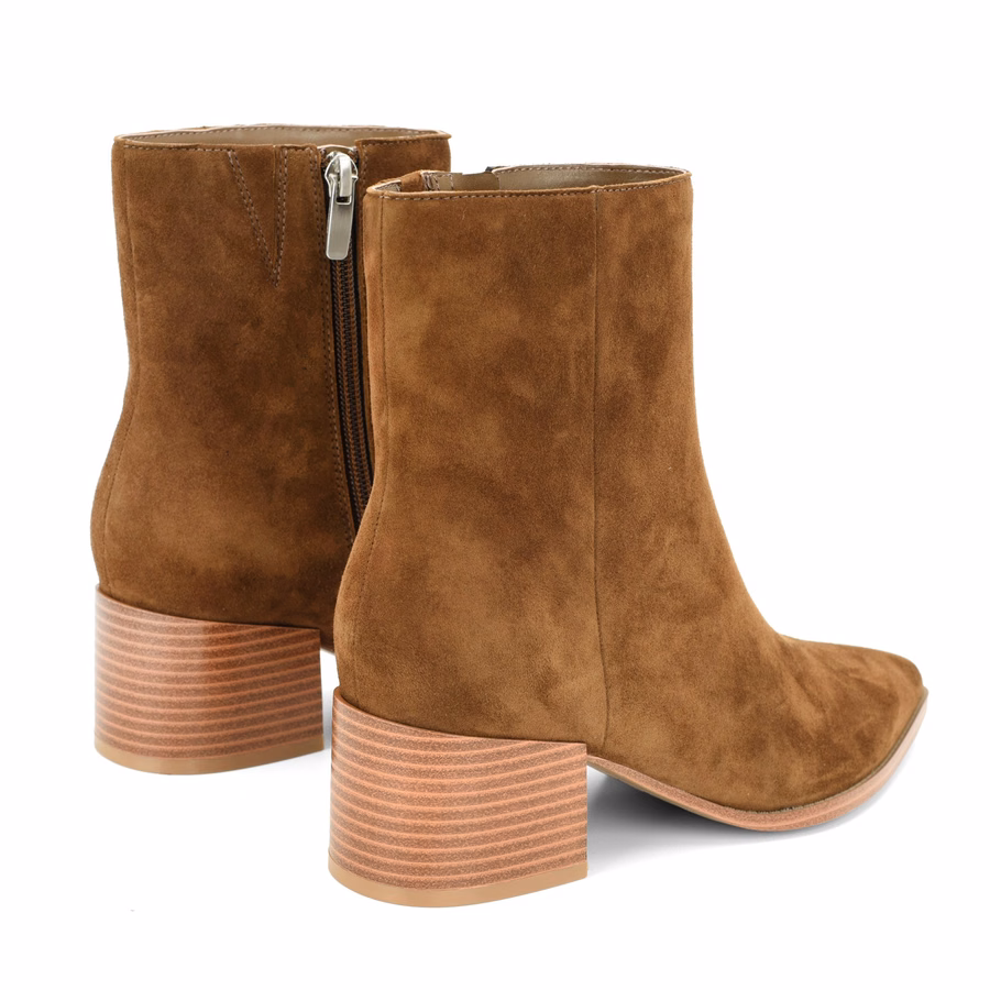 Becky Lederstiefeletten – Walnussfarbenes Wildleder