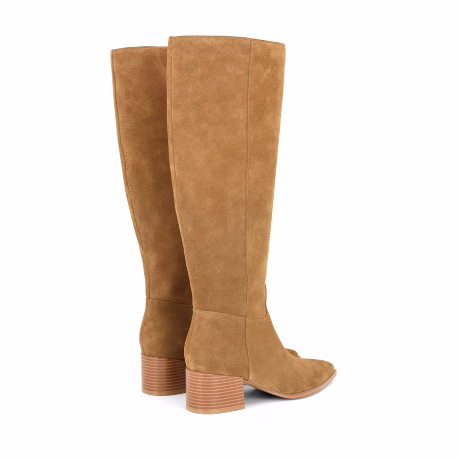 Bridgit Stiefel Aus Weitem Kalbsleder - Naturveloursleder
