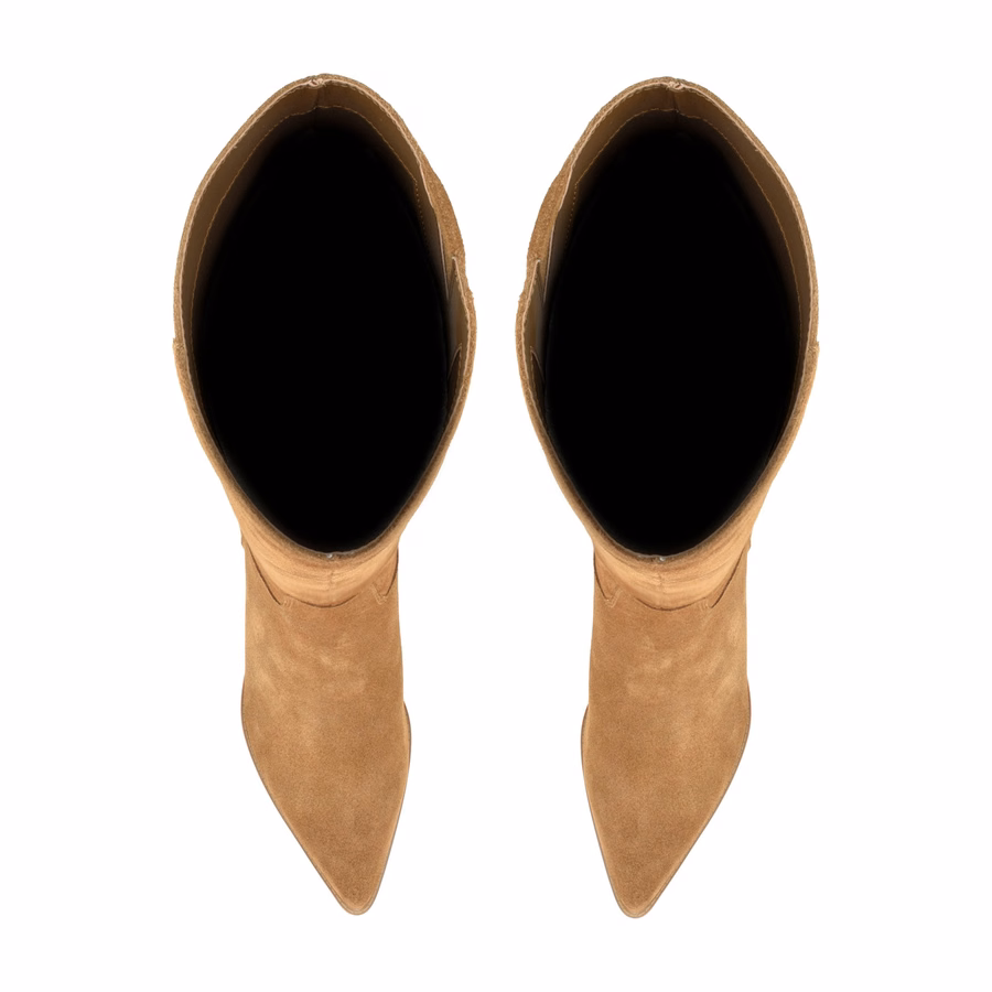 Bridgit Stiefel Aus Weitem Kalbsleder - Naturveloursleder