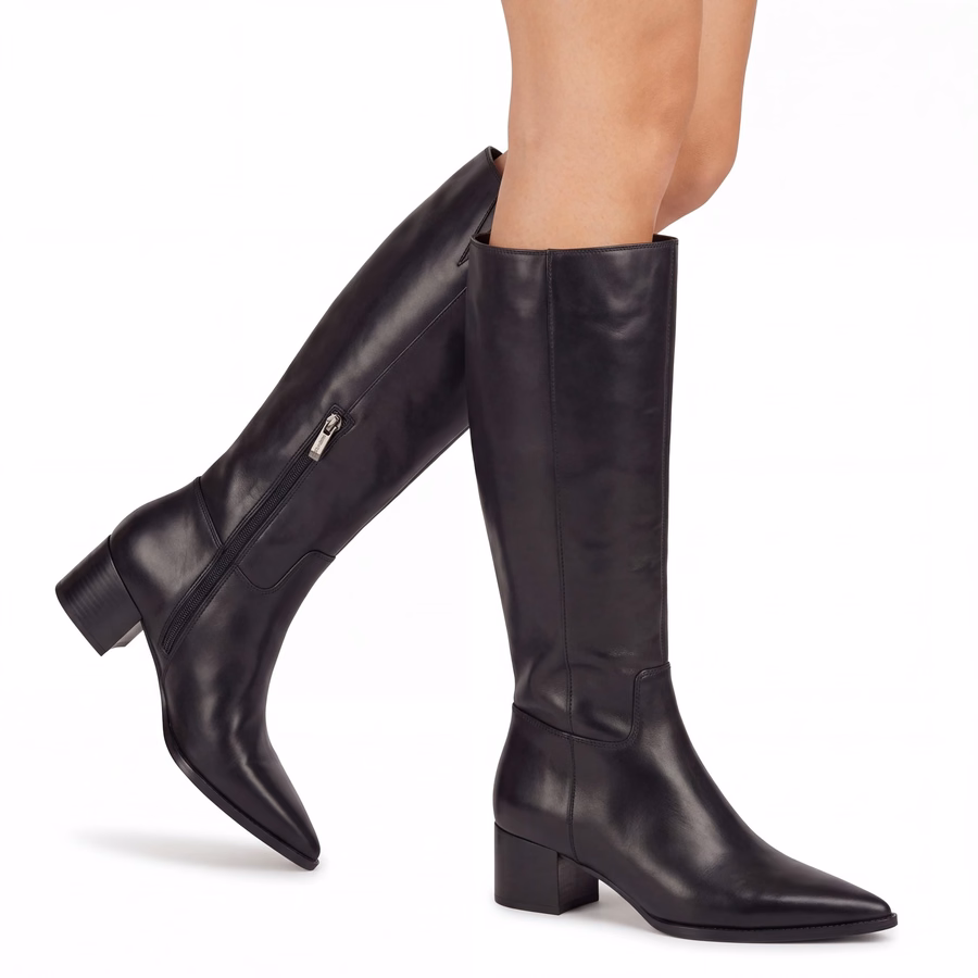 Bridgit Stiefel Aus Weitem Kalbsleder - Naturveloursleder