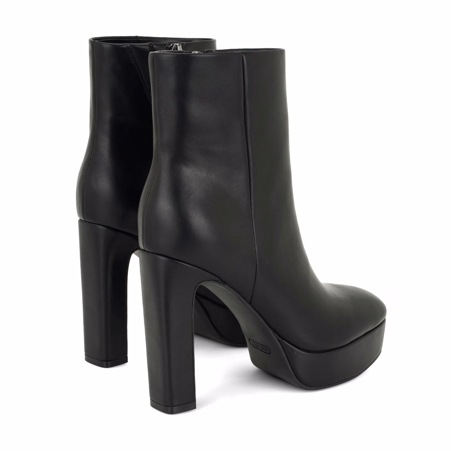 Danella Plateau-Stiefeletten – Schwarz, Glatt
