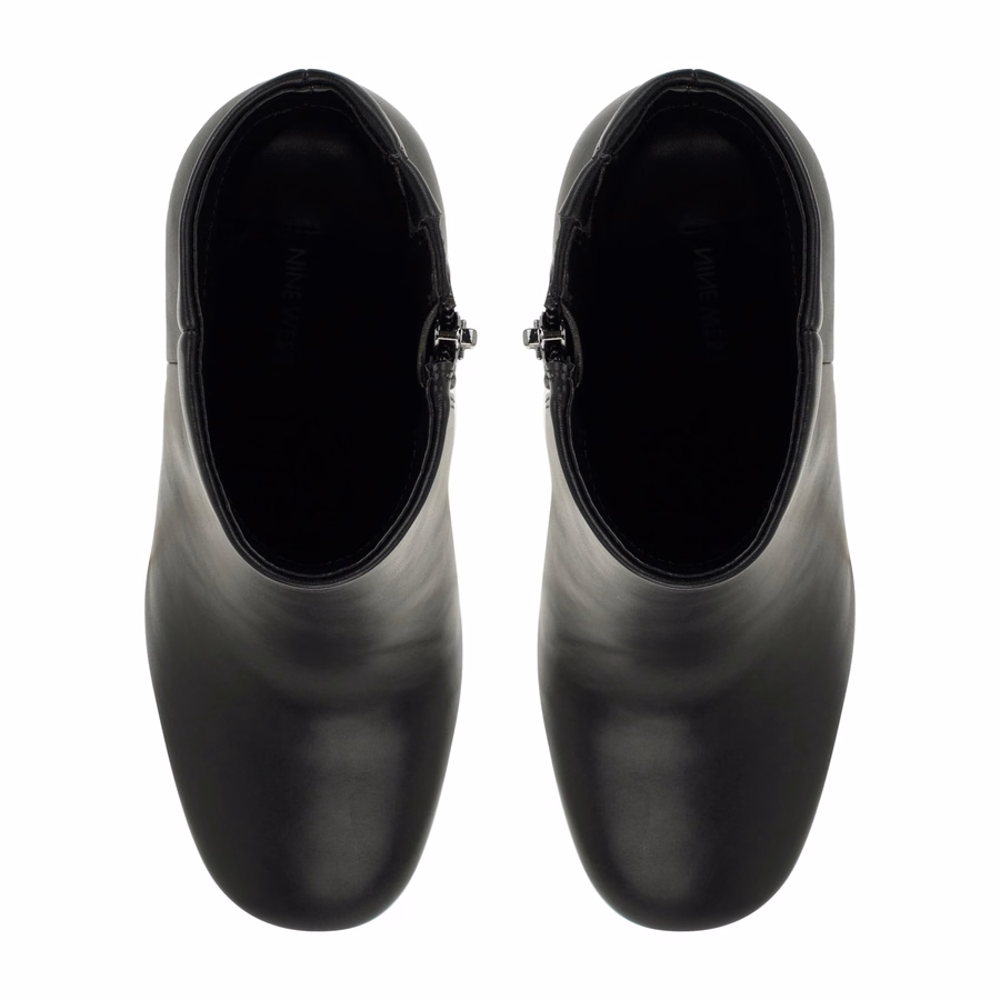 Danella Plateau-Stiefeletten – Schwarz, Glatt