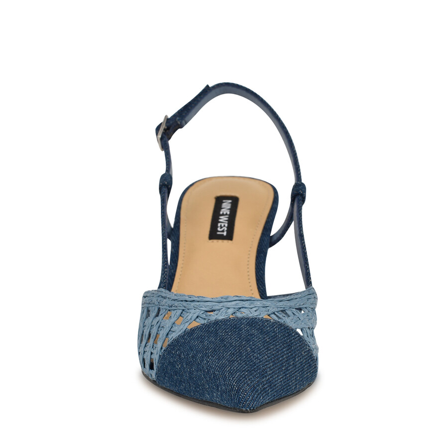 railen slingbacks mit gewebter kappe