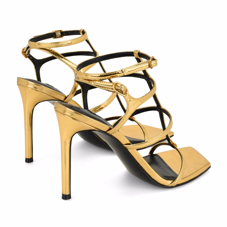 Wilma Riemchensandalen Mit Absatz – Gold