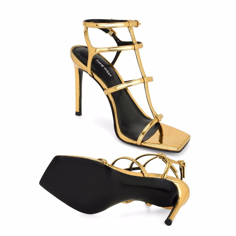 Wilma Riemchensandalen Mit Absatz – Gold