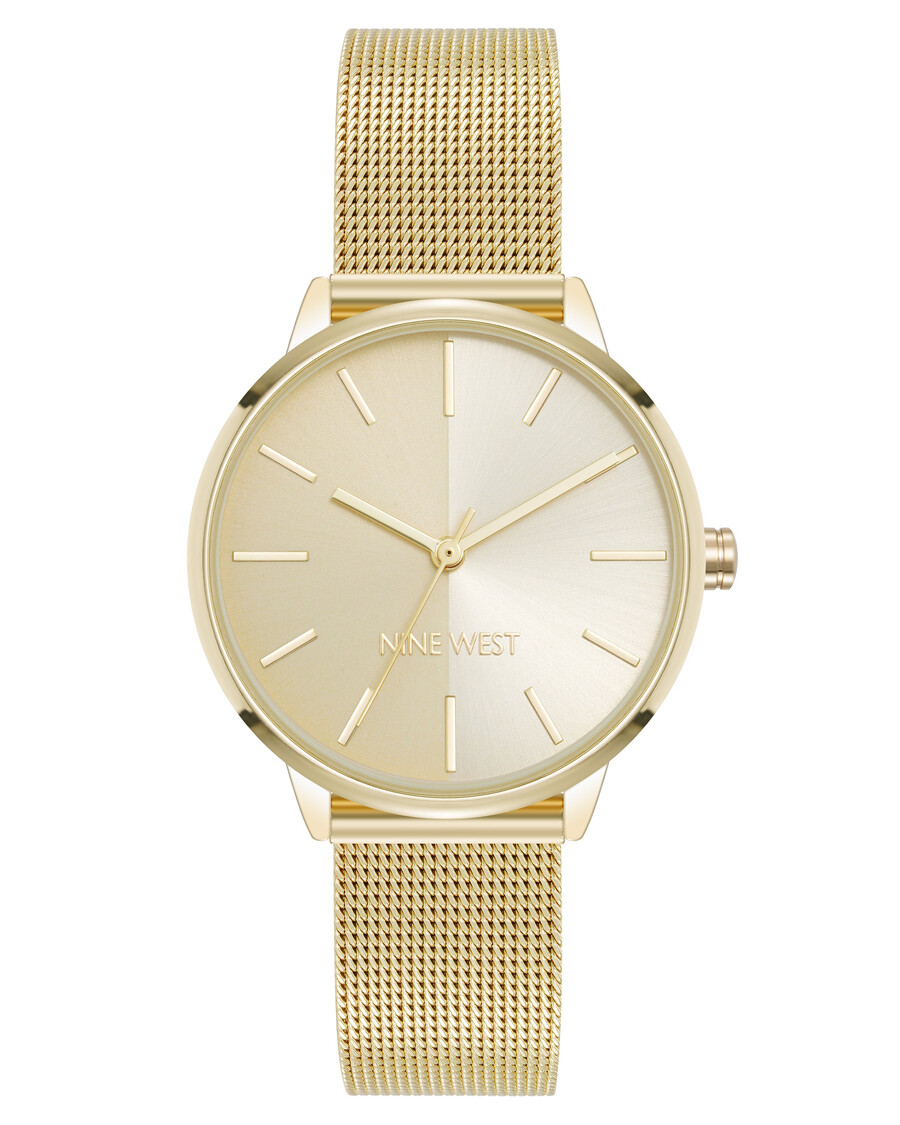 uhr mit rundem gehäuse und mesh-armband