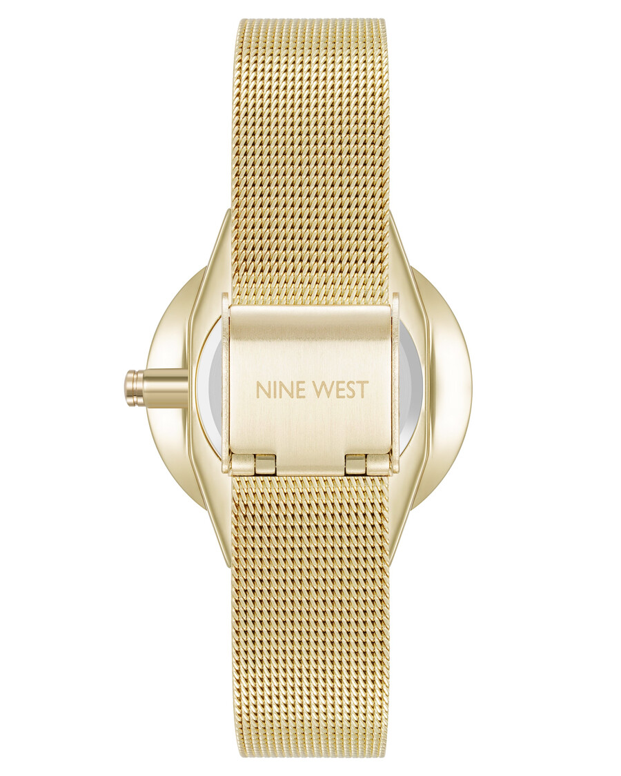 uhr mit rundem gehäuse und mesh-armband