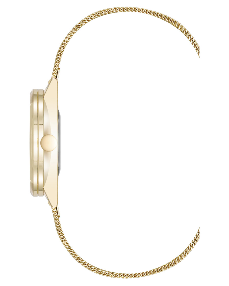 uhr mit rundem gehäuse und mesh-armband