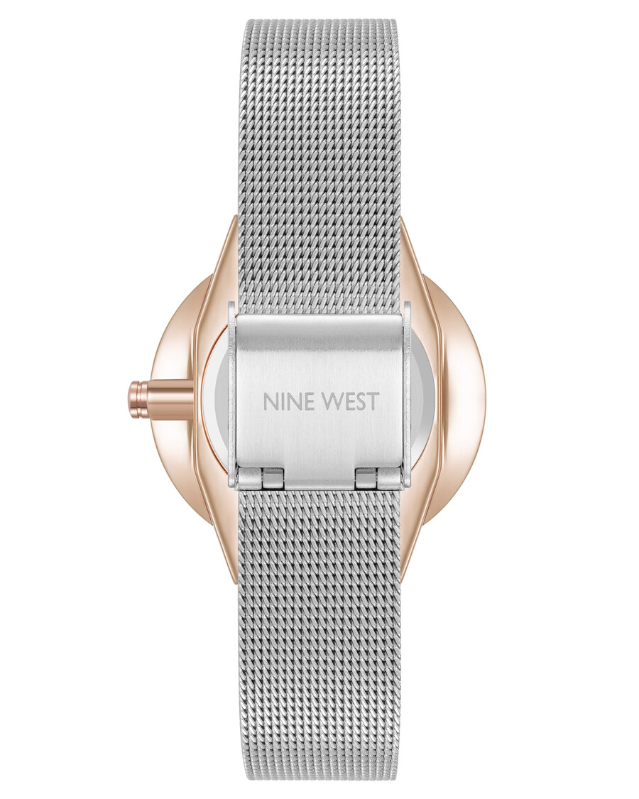 uhr mit rundem gehäuse und mesh-armband