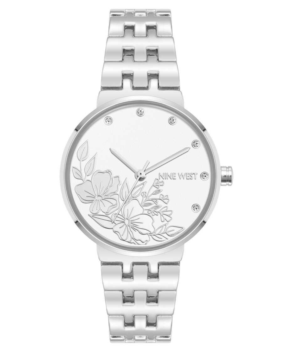 elegante armbanduhr mit floralem zifferblatt