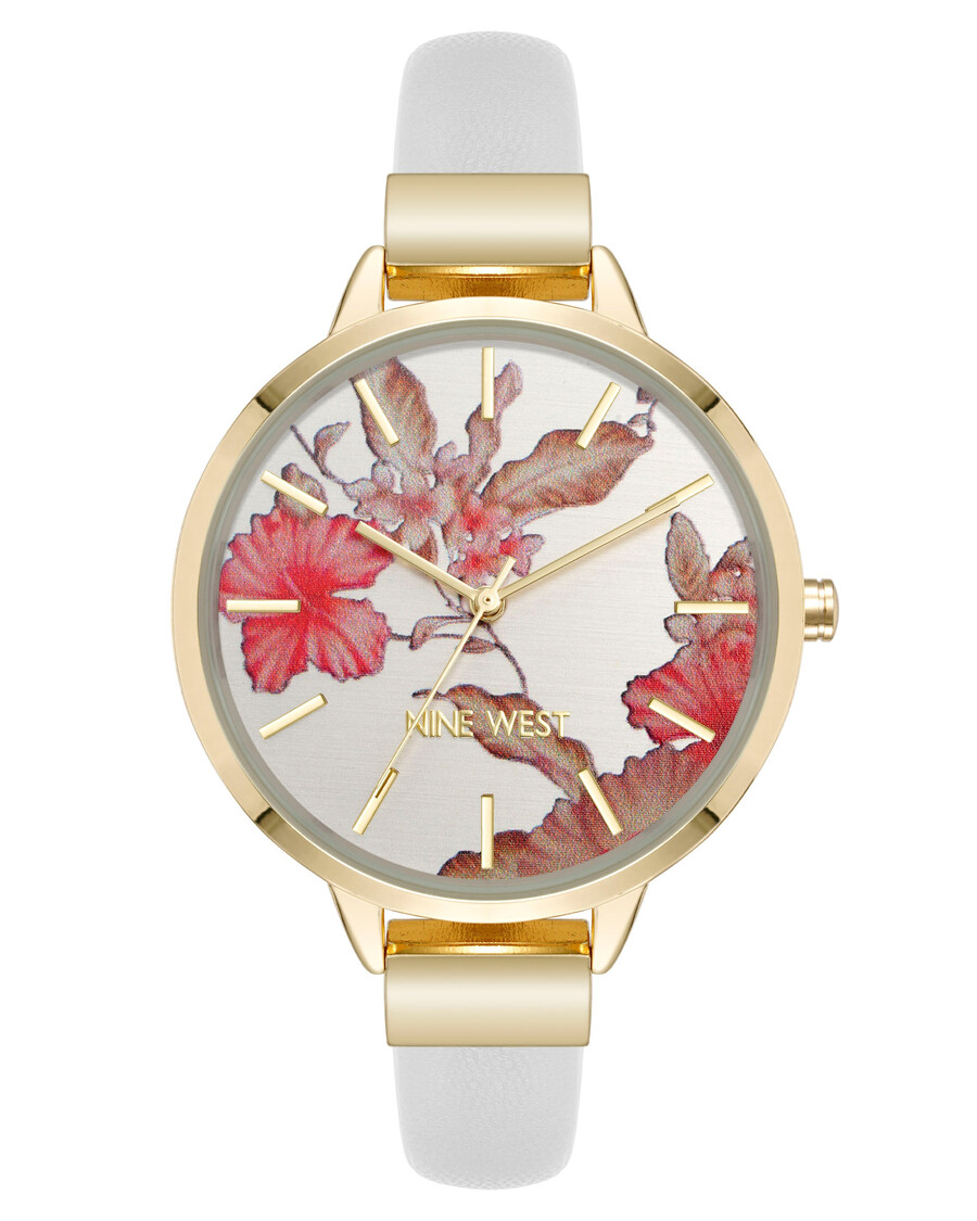 armbanduhr mit floralem zifferblatt