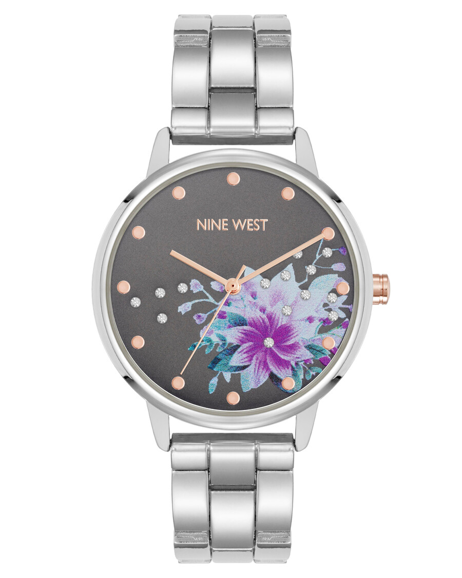uhr mit zifferblatt mit blumenmotiv