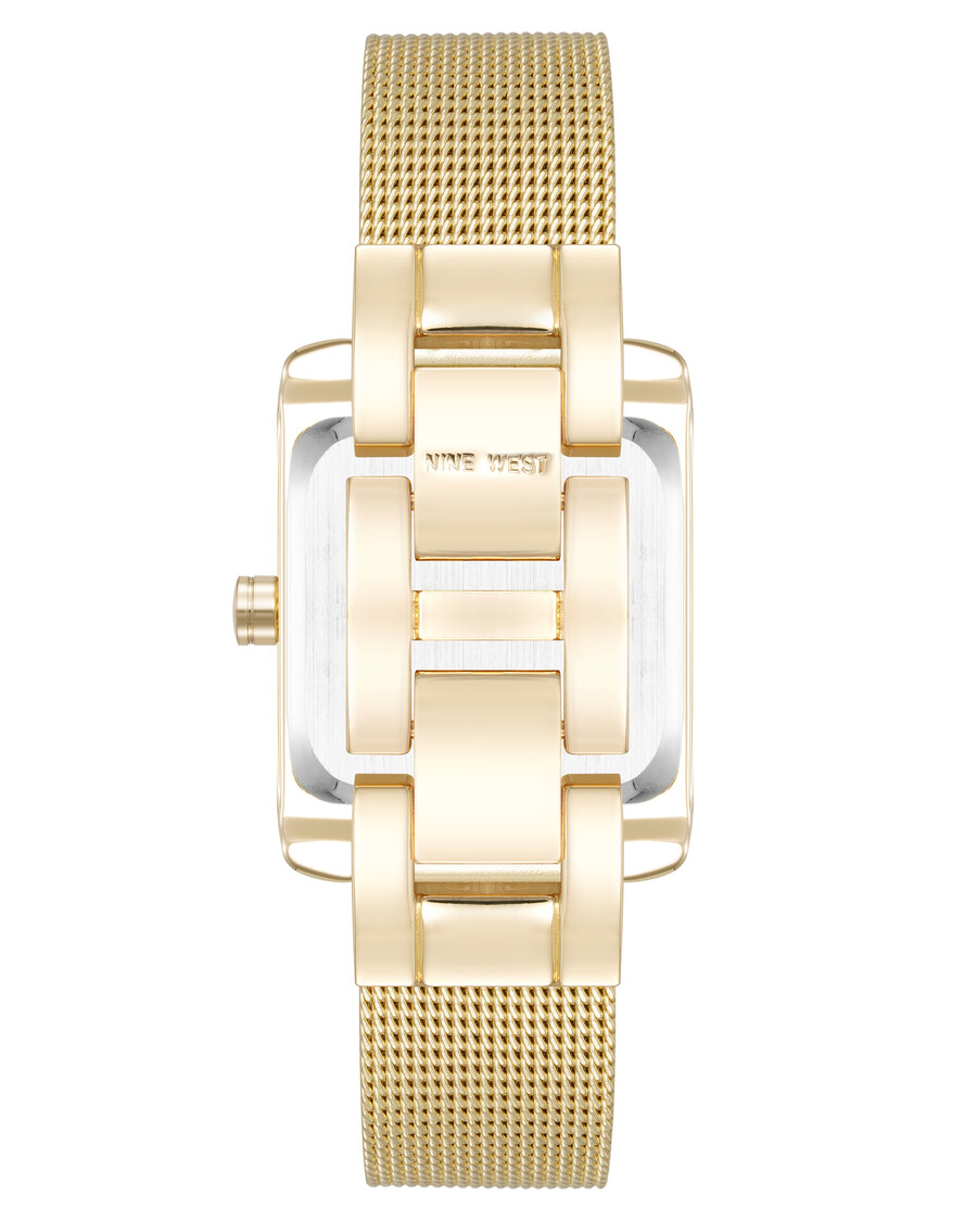 uhr mit mesh-armband und rechteckigem gehäuse