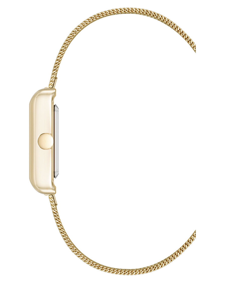 uhr mit mesh-armband und rechteckigem gehäuse