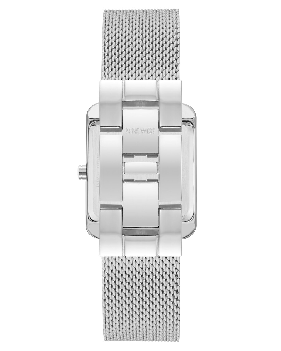 uhr mit rechteckigem gehäuse und mesh-armband