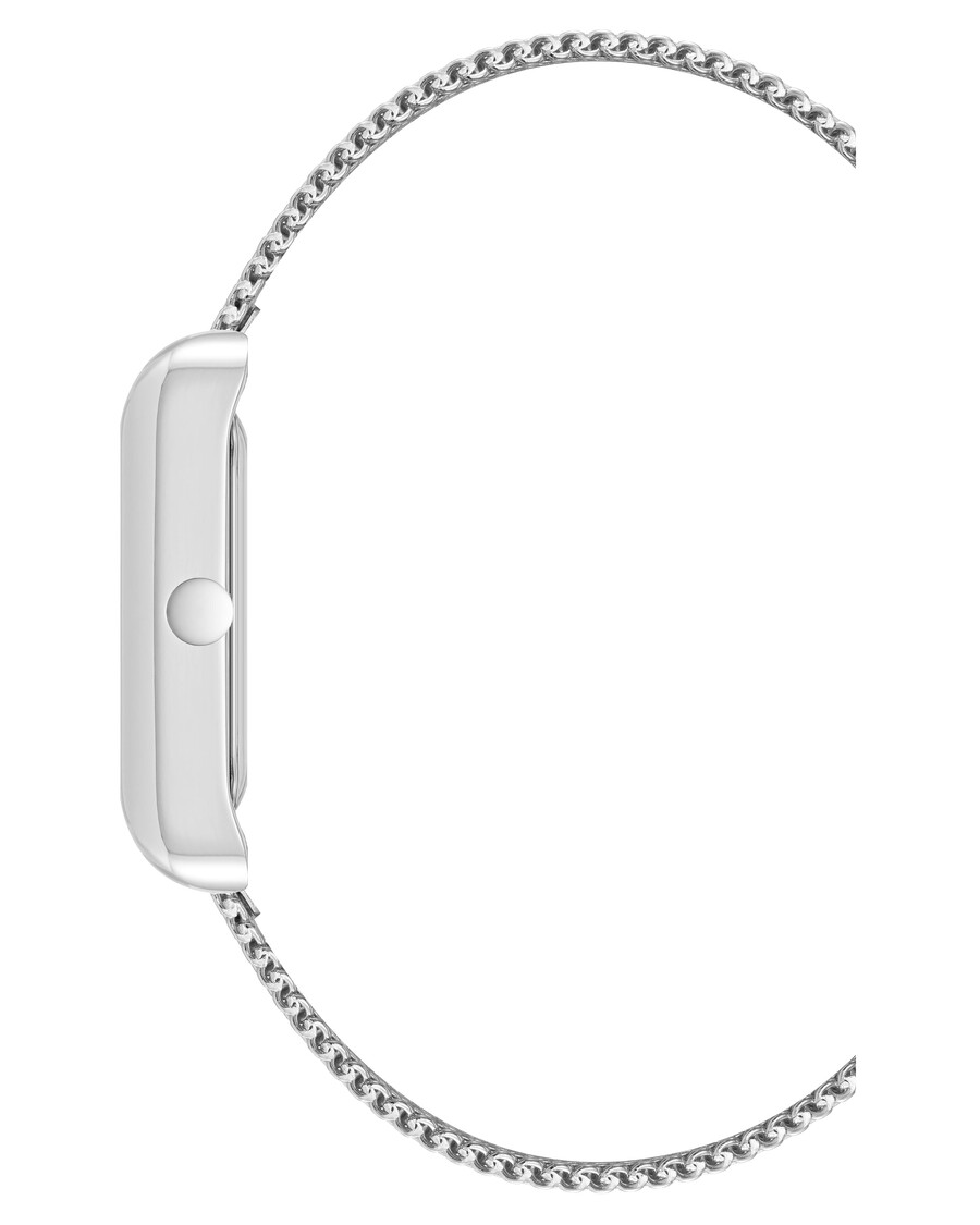 uhr mit rechteckigem gehäuse und mesh-armband