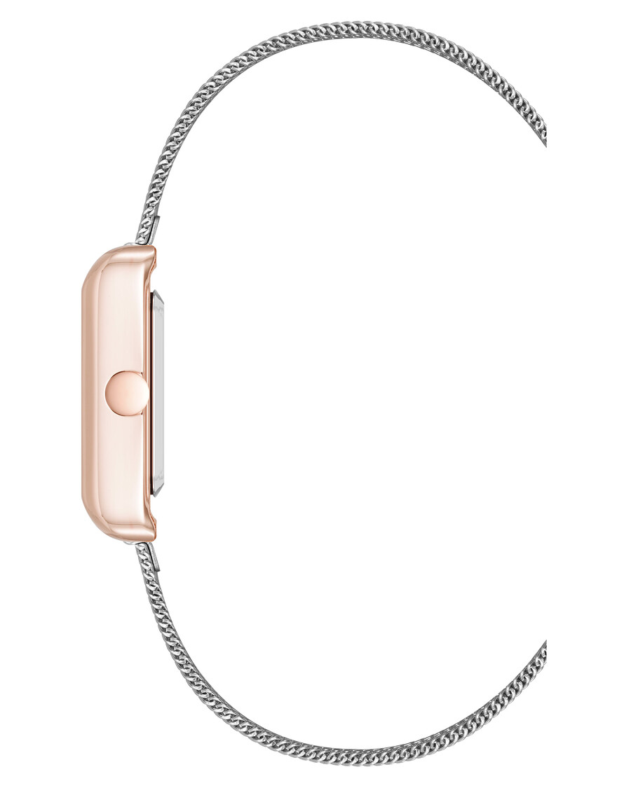 uhr mit mesh-armband und rechteckigem gehäuse