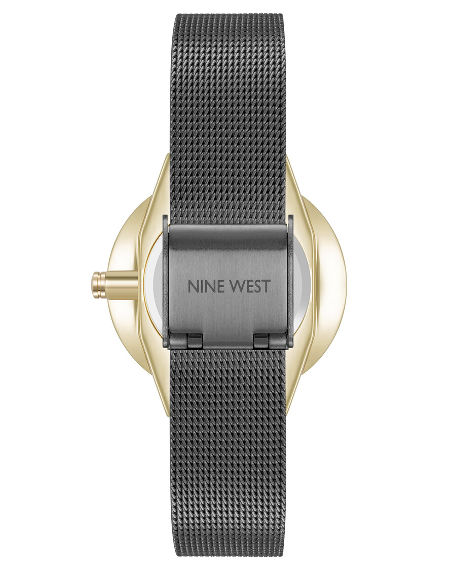 uhr mit rundem gehäuse und mesh-armband
