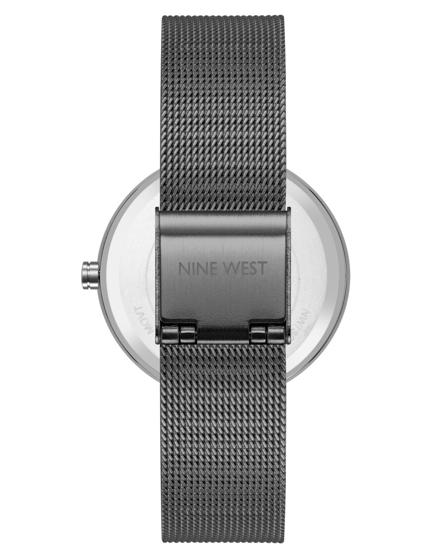 armbanduhr mit mesh-armband und floralem zifferblatt