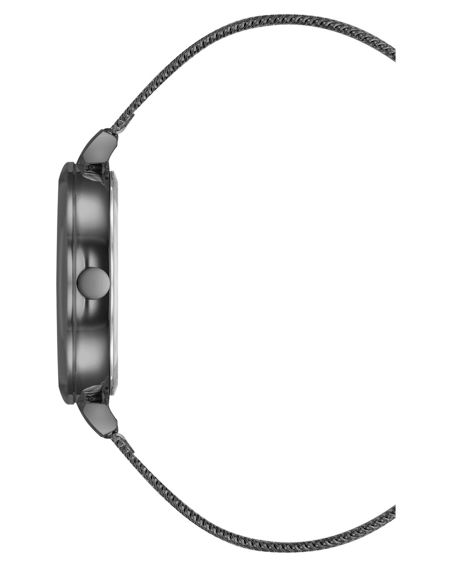 armbanduhr mit mesh-armband und floralem zifferblatt