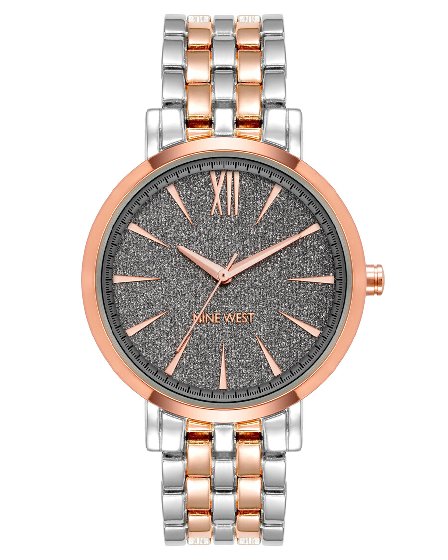 armbanduhr mit zifferblatt mit glitzerakzent