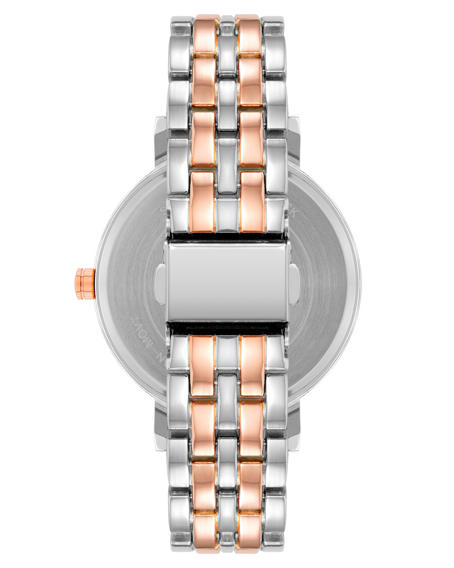 armbanduhr mit zifferblatt mit glitzerakzent