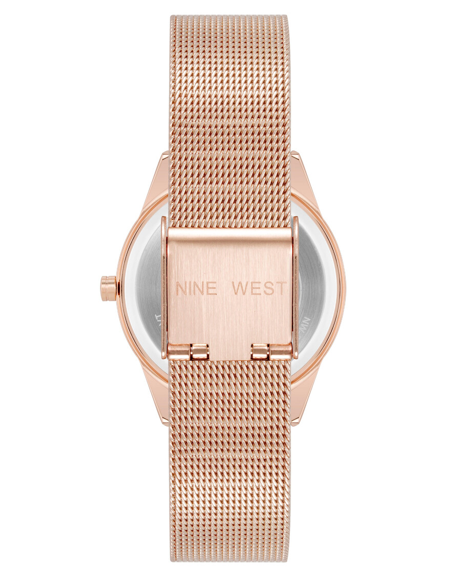 uhr mit mesh-armband und farbiger lünette