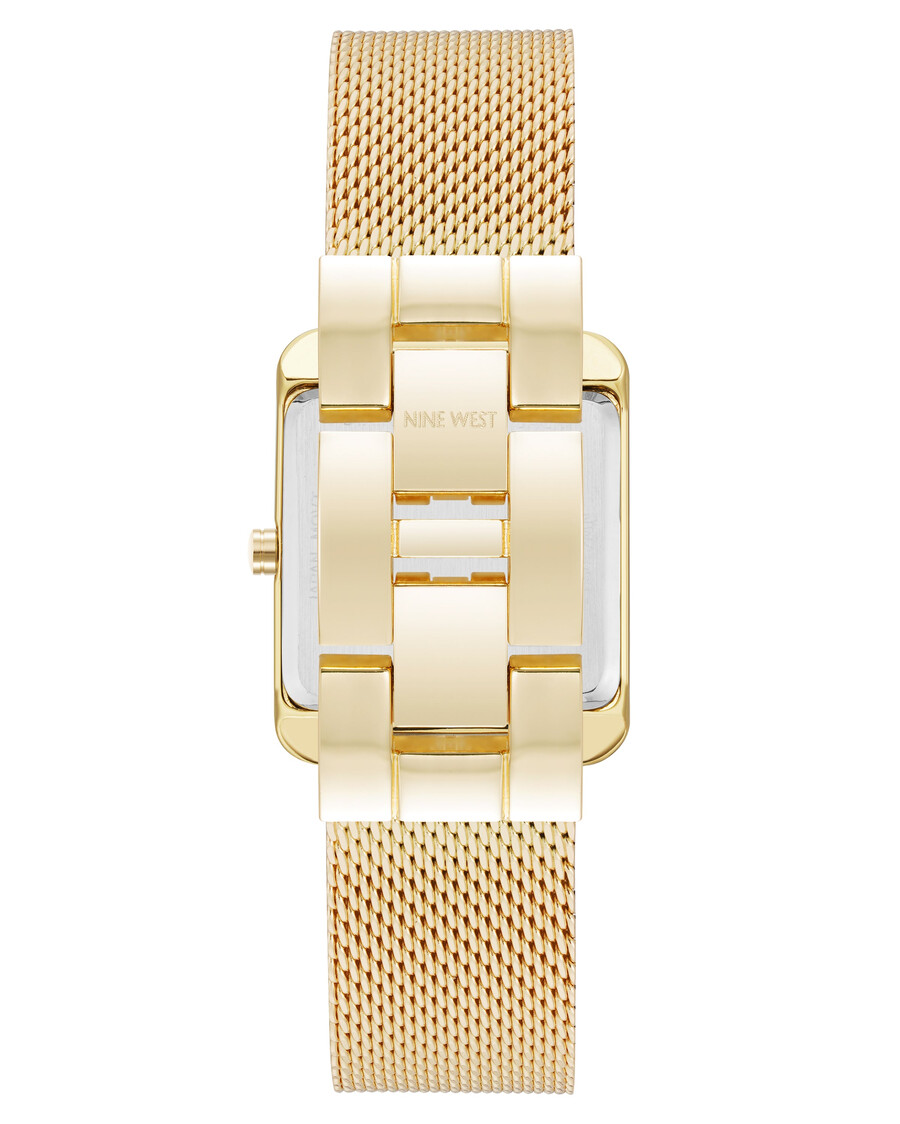 uhr mit rechteckigem gehäuse und mesh-armband